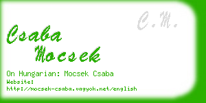 csaba mocsek business card